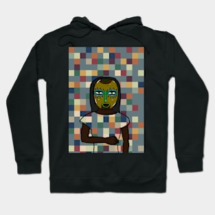 Dan NFT - FemaleMask with AfricanEye Color and GreenSkin on TeePublic Hoodie